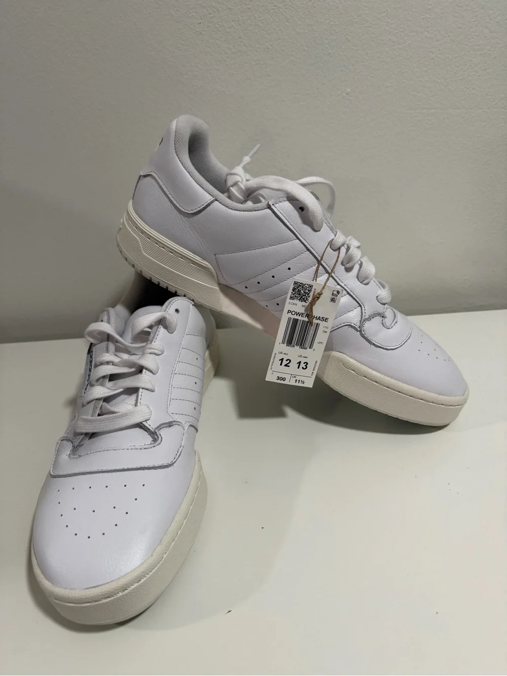 Adidas Powerphase White Leather Sneakers size 12